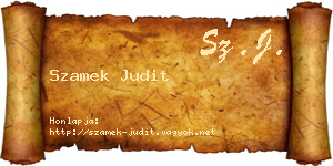 Szamek Judit névjegykártya